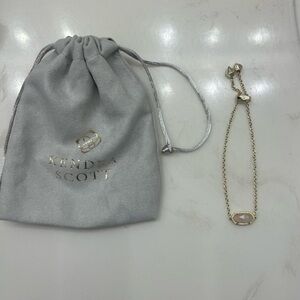 Kendra Scott adjustable bracelet, gold finish in rose quartz